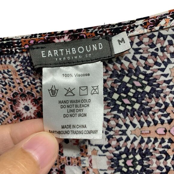 Earthbound Trading Co. Womens Paisley Boho Maxi Wrap Dress M Maximalist Vacation - Picture 4 of 7